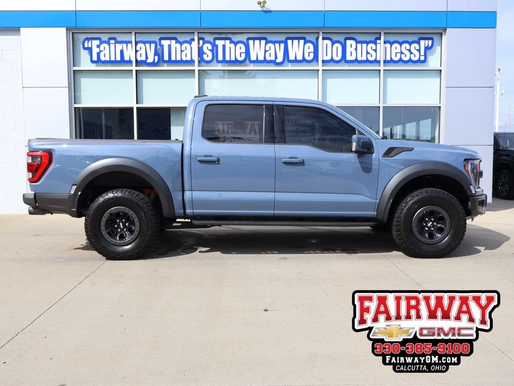 2023 Ford F-150 Raptor in Gray — front three-quarter view