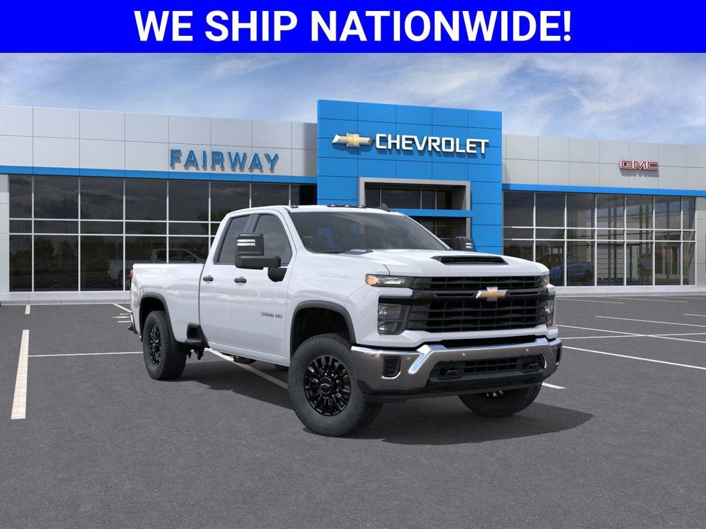 2026 Chevrolet Silverado 3500 HD WT in Summit White — front three-quarter view