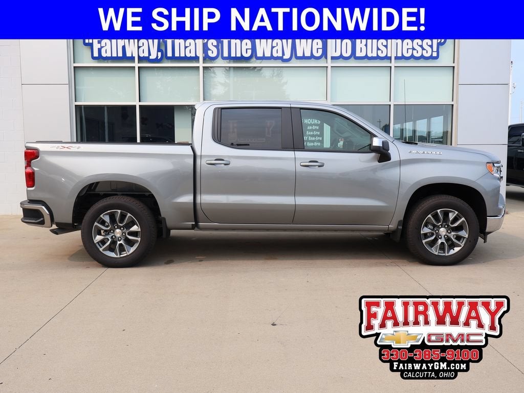2026 Chevrolet Silverado 1500 LT (2FL) in Sterling Gray Metallic — front three-quarter view
