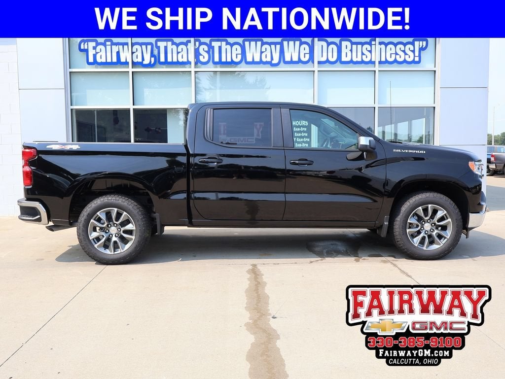 2026 Chevrolet Silverado 1500 LT (2FL) in Black — front three-quarter view