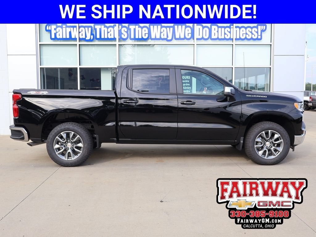 2026 Chevrolet Silverado 1500 LT (2FL) in Black — front three-quarter view