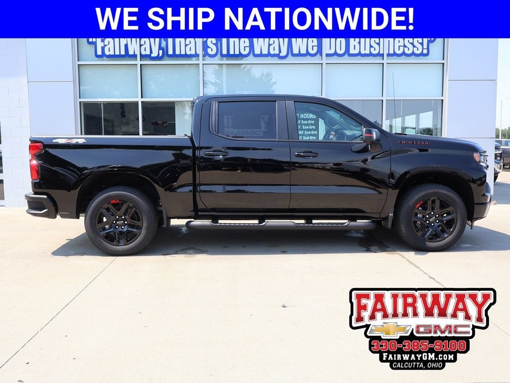 2026 Chevrolet Silverado 1500 RST in Black — front three-quarter view
