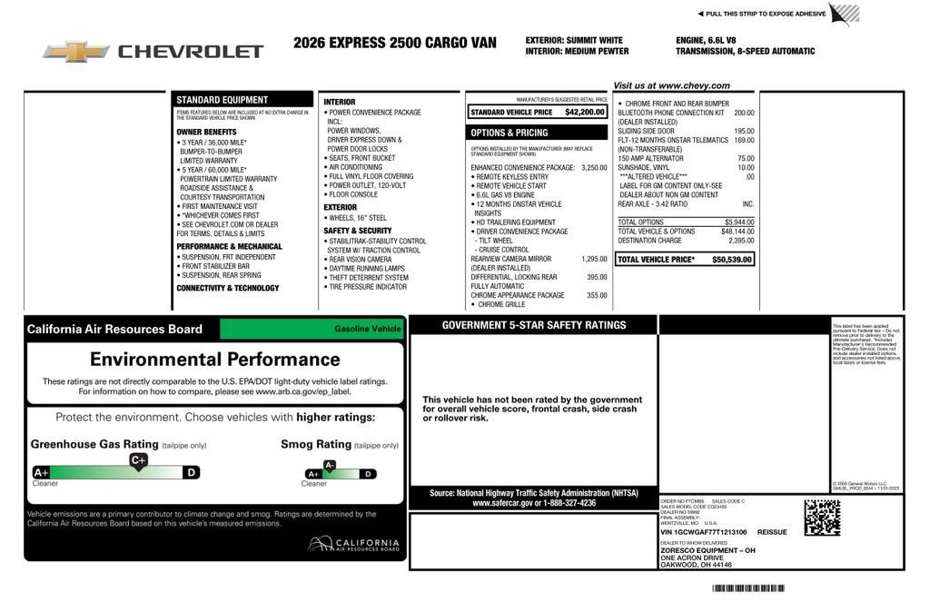 2026 Chevrolet Express Cargo — interior view