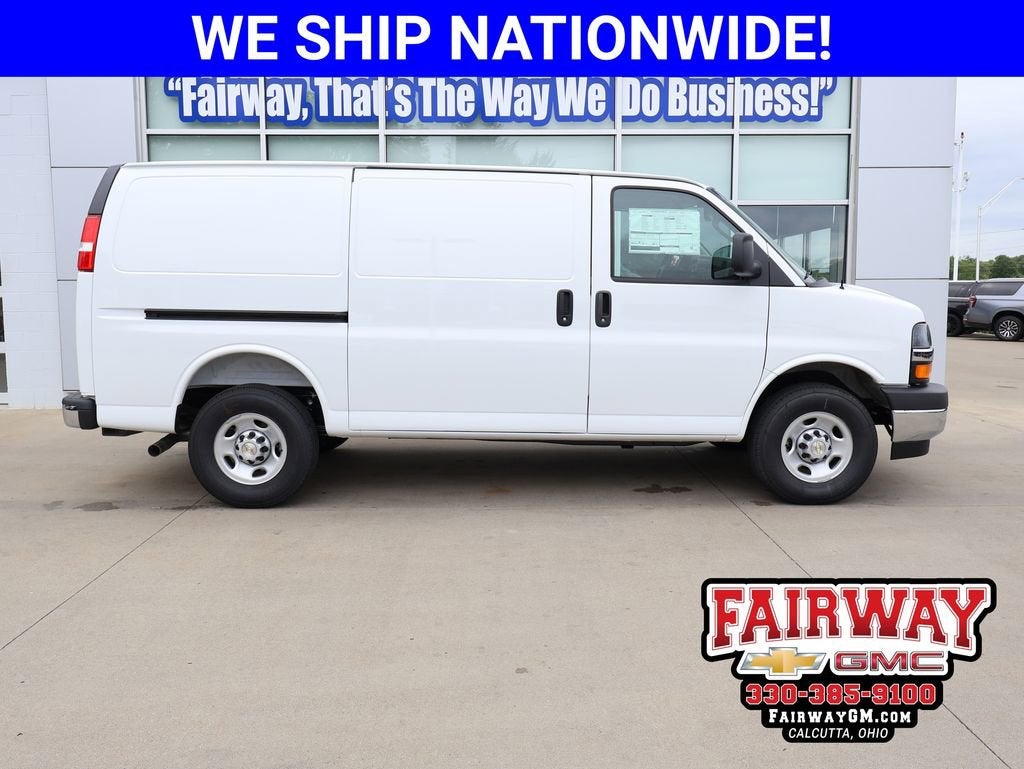 2026 Chevrolet Express Cargo WT in Summit White — front three-quarter view