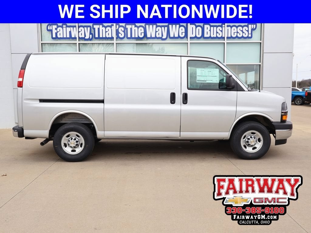 2026 Chevrolet Express Cargo WT in Silver Ice Metallic — front three-quarter view