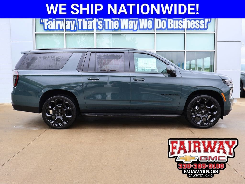 2026 Chevrolet Suburban RST in Cypress Gray — front three-quarter view