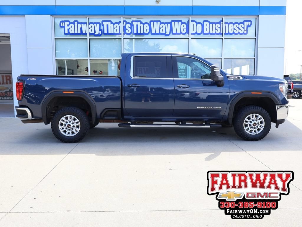 2020 GMC Sierra 2500 HD SLE in Blue — front three-quarter view