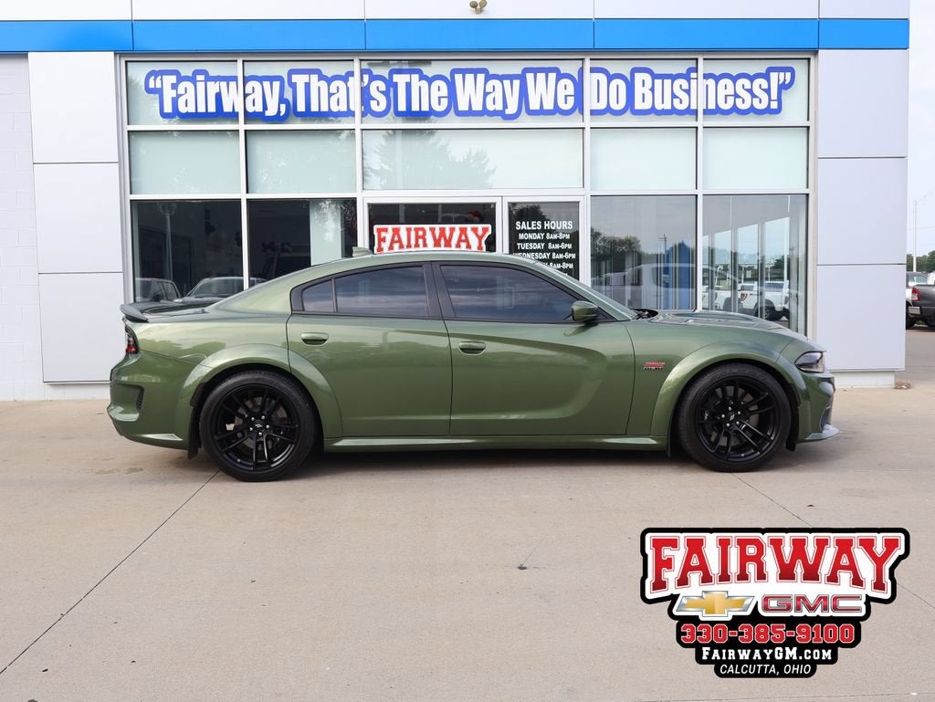 2022 Dodge Charger Scat Pack Widebody in Green — front three-quarter view
