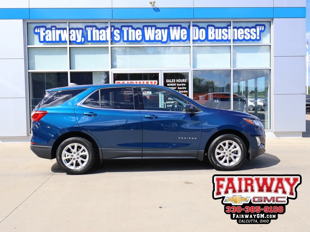 2020 Chevrolet Equinox LT in Pacific Blue Metallic — front three-quarter view