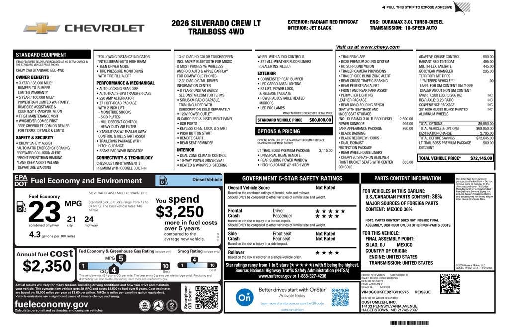 2026 Chevrolet Silverado 1500 — interior view