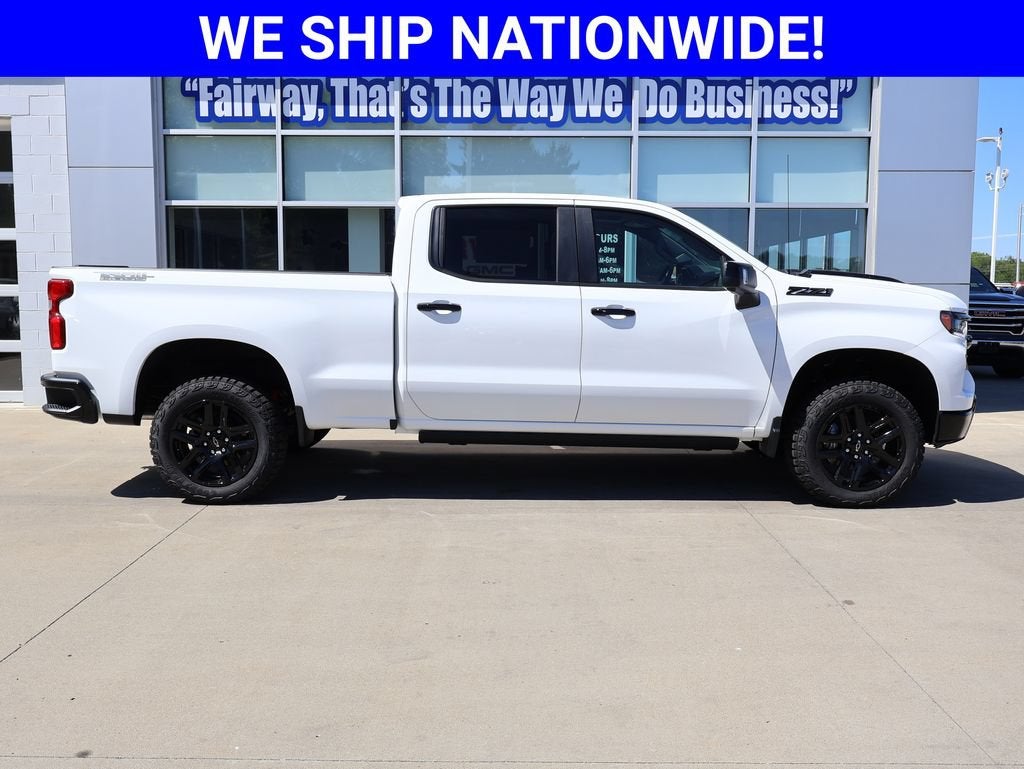 2026 Chevrolet Silverado 1500 LT Trail Boss in Summit White — front three-quarter view