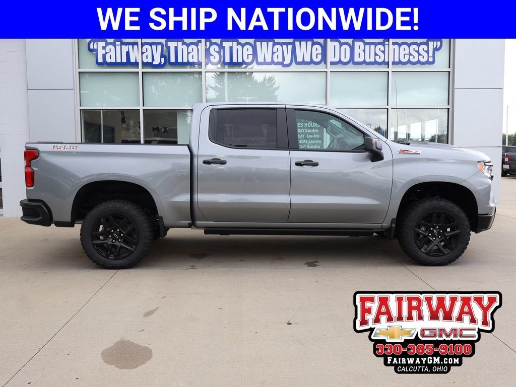 2026 Chevrolet Silverado 1500 LT Trail Boss in Sterling Gray Metallic — front three-quarter view