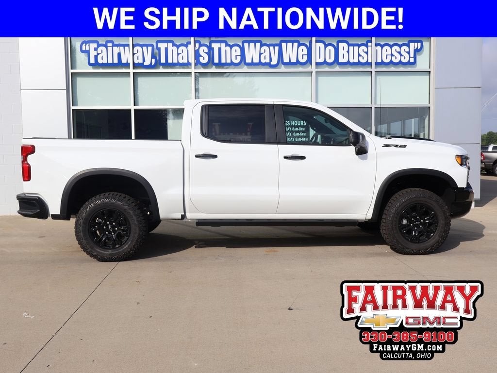2026 Chevrolet Silverado 1500 ZR2 in Summit White — front three-quarter view