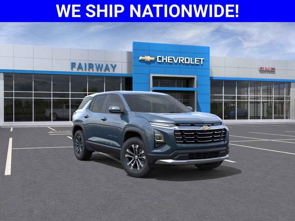 2027 Chevrolet Equinox LT in Lakeshore Blue Metallic — front three-quarter view