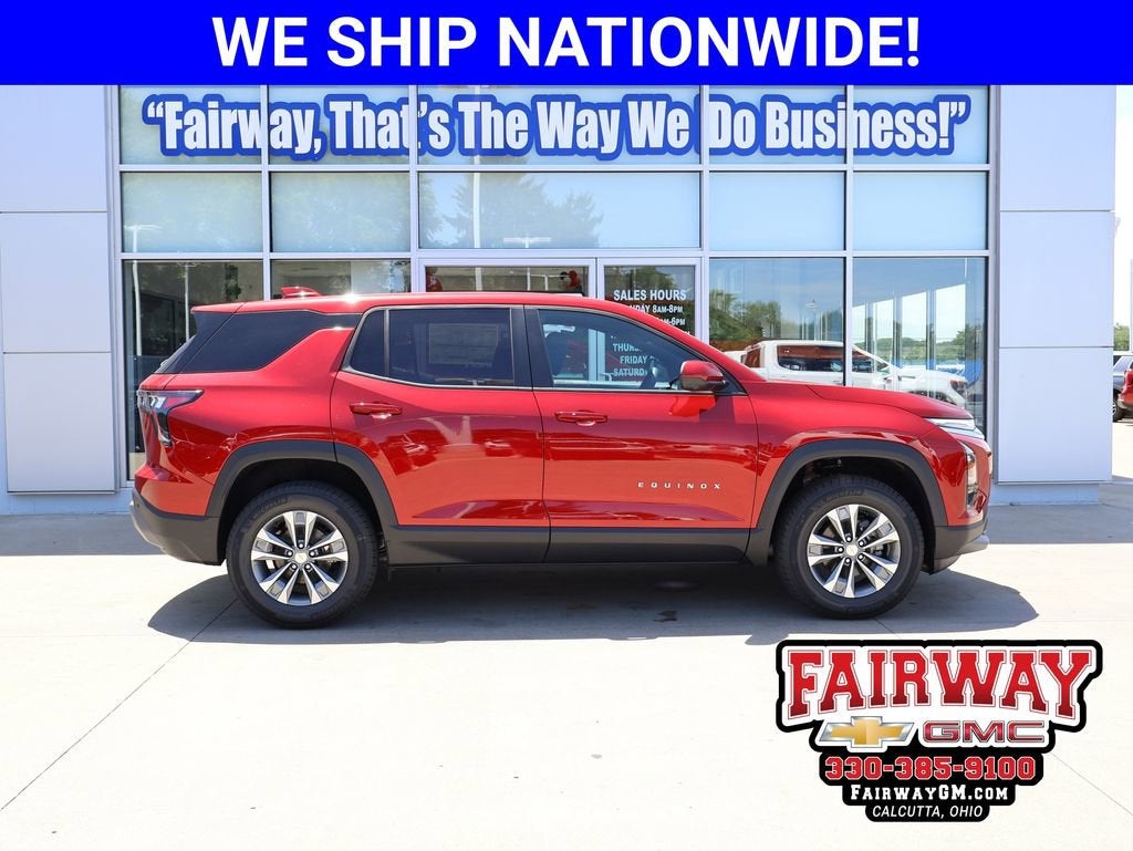 2026 Chevrolet Equinox LT in Radiant Red Tintcoat — front three-quarter view