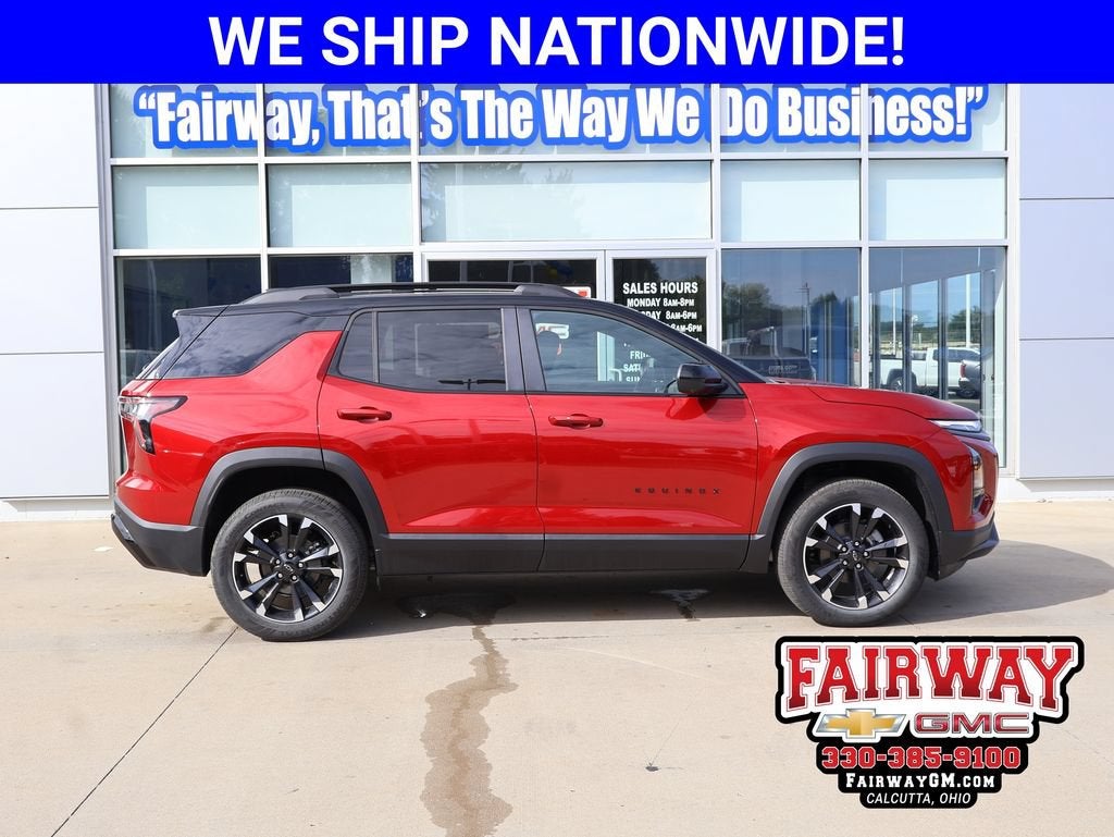 2027 Chevrolet Equinox RS in Radiant Red Tintcoat — front three-quarter view