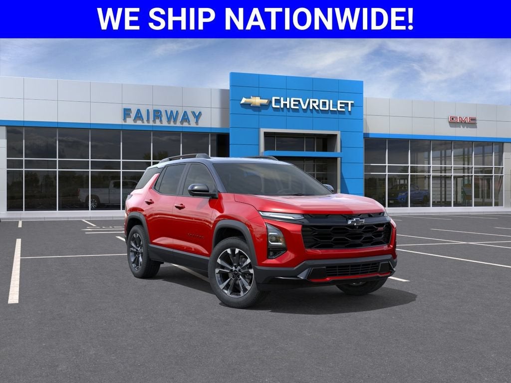 2027 Chevrolet Equinox RS in Radiant Red Tintcoat — front three-quarter view