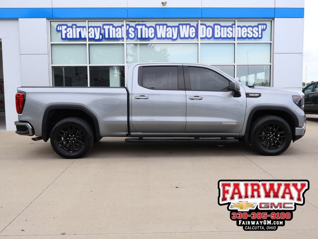 2025 GMC Sierra 1500 Elevation in Sterling Metallic — front three-quarter view
