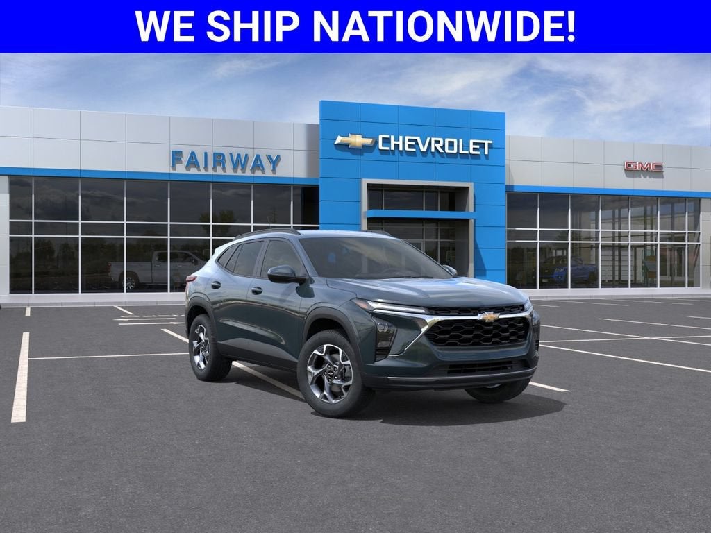 2026 Chevrolet Trax LT in Cypress Gray — front three-quarter view