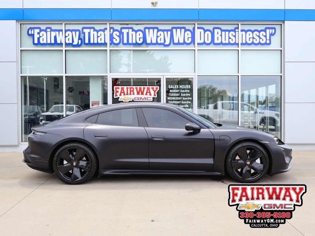 2024 Porsche Taycan Turbo in Black — front three-quarter view