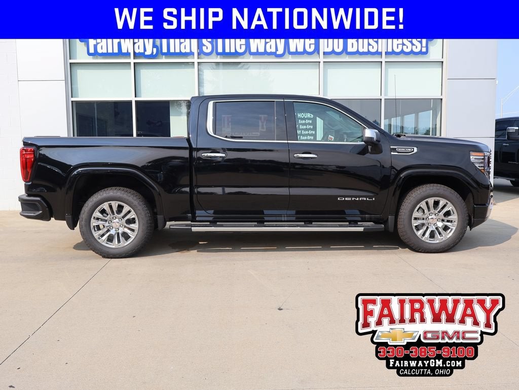 2026 GMC Sierra 1500 Denali in Onyx Black — front three-quarter view