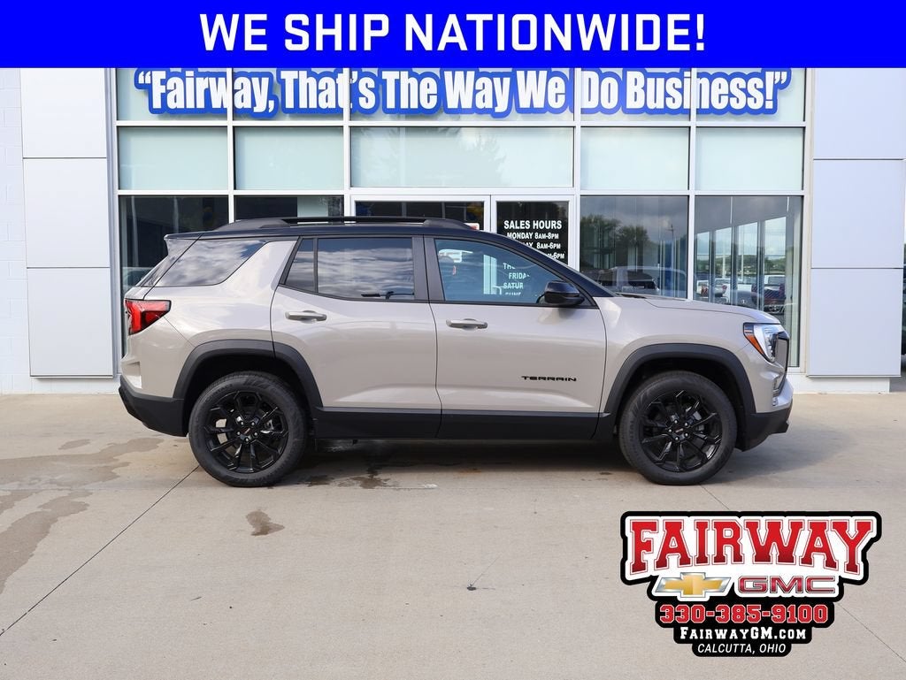 2027 GMC Terrain AWD Elevation in Riverstone Metallic — front three-quarter view