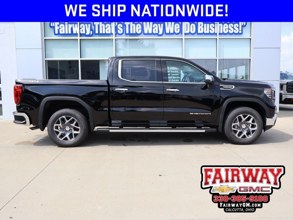 2026 GMC Sierra 1500 SLT in Onyx Black — front three-quarter view