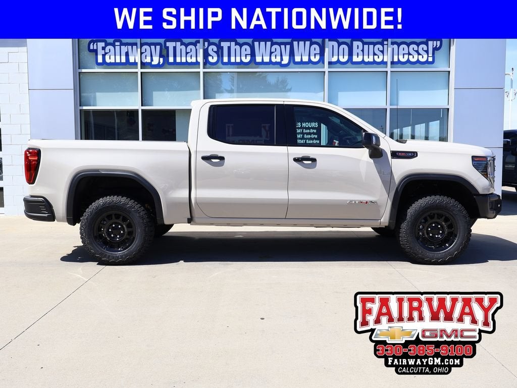 2026 GMC Sierra 1500 AT4X in Coastal Dune — front three-quarter view